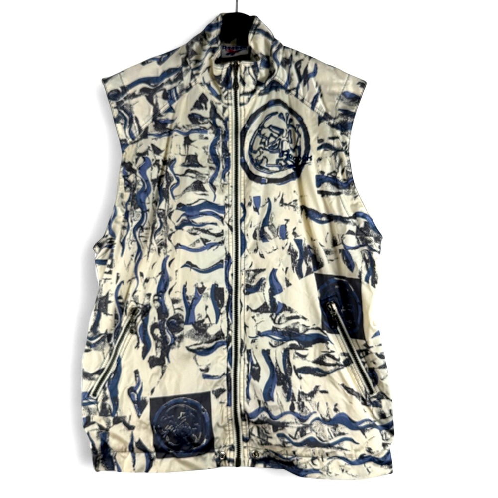 Reebok Womens Vintage Zip Sleeveless Vest Jacket Sz 38